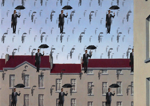 Business, gif, la défense, corporate, burn out, cinemagraph, beaurain, Monday morning, employee, stress, subway, metro, magritte, poppins